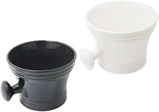 Tigela de creme de barbear caneca de barbear tigela de sabonetes de barbear: tigela com bolhas 2 peças copo de barbear masculino para homens suprimentos de barbear tigela de barbear