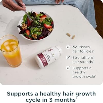 Ancient Nutrition Hair Growth + Collagen Supplement, Hydrolyzed Collagen Peptides, Clinically Studied Superfoods for Hair Growth Support, Thicker, Fuller Hair and Radiant Skin, 60 Count