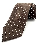 Scott Allan Mens Polka Dot Necktie - Brown & White