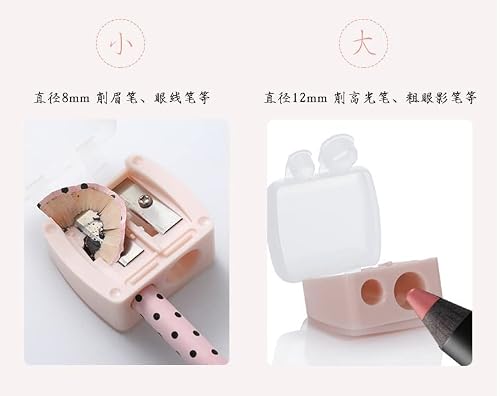 Woiwo 2Pcs Double Hole Pencil Sharpener Makeup Pencil Eyebrow Pencil Eyeliner Pencil Planer Pencil Sharpener Makeup Aid Tool   #TOP3