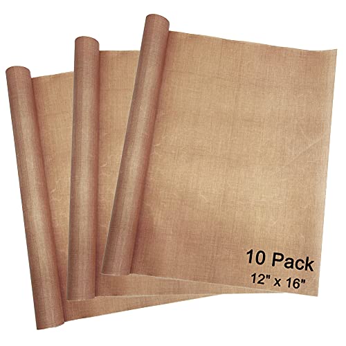 10 Pack Teflon Sheet for Heat Press,Transfer Non Stick Paper,12 x 16 Heat Transfer Paper,Heat Resistant Craft Mat