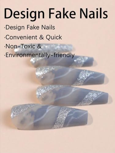 Image of ZOONA 24PCS Everlasting French Nails Artificial Nails Art Set| Lightweight & Long Lasting| Easy To Use| Quick Fix For Festivals & Special Occasions (w208)