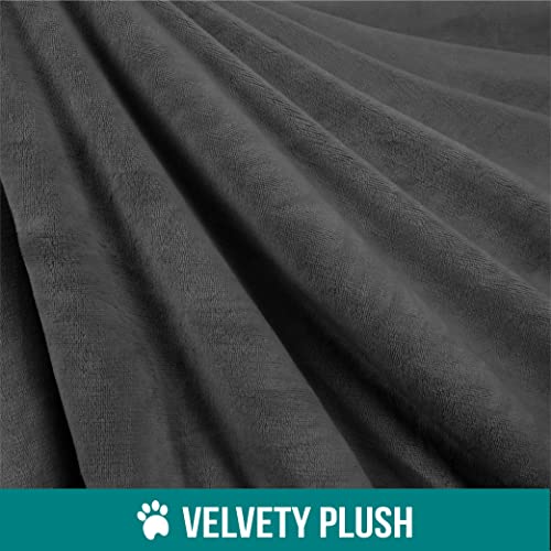Petami Waterproof Dog Blanket For Medium Large Dog, Pet Puppy Blanket Couch Cover Protection, Sherpa Fleece Cat Blanket, Sofa Bed Furniture Protector Reversible Soft Plush Washable, 60X40 Gray Gray #TOP7