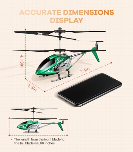 Image of SYMA Remote Control Helicopter, S107H-E Aircraft with Altitude Hold, One Key take Off /Landing, 3.5 Channel, Gyro Stabilizer, High &Low Speed, LED Light Indoor to Fly for Kid Beginner(Green)