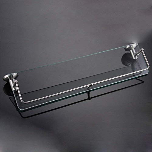 Toallero de baño de pared con estante de vidrio para organizar el aseo diario
