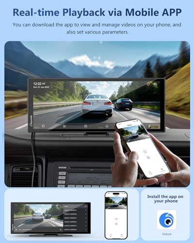 Carpuride Carplay Screen for Car with 4K Front Cam 11.26 Portable Car Play Touchscreen Wireless Carplay & Android Auto, Loop Recording, Voice Control, GPS Navigation, Mirror Link, No Backup Camera