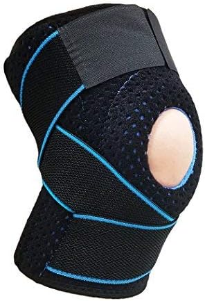 AOHAN Knee Supports Brace Knee Sleeves Compression Wraps Cold Shoulder Gear Adjustable Bandage for Sports Running Climbing Riding Basketball Badminton Men Women (Blue)