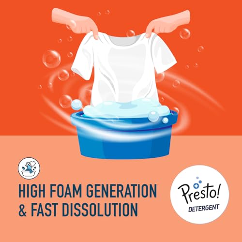 Image of Amazon Brand - Presto! Total Wash Detergent Powder | 8 Kg | 4 Kg X 2 Packs | Tough On Stains | Safe And Gentle On Fabrics | Refreshing Fragrance | Machine And Hand Wash | Bleach-Free Washing Powder
