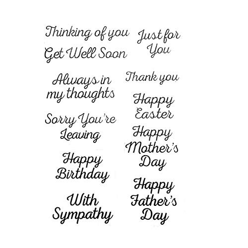 arriettycraft Sentiment Happy Easter Mother's Day Father's Day Happy Birthday Just for You with Sympathy Clear Stamps for Cards Making Decoration Clear Stamps and DIY Scrapbooking