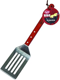 TableCraft BBQS BBQ Stainless Steel Long Handled Turner with Wood Handle, 19-Inch, Silver