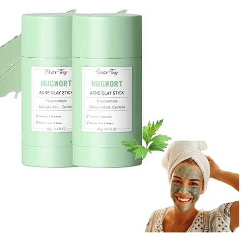 Suzilo Mugwort Clay Mask,Mugwort Clay Mask Stick,Skintific Mugwort Clay Mask,Mugwort Anti Pores & Acne Clay Mask Blackhead Remover For All Skin Types (2Pcs) Cover