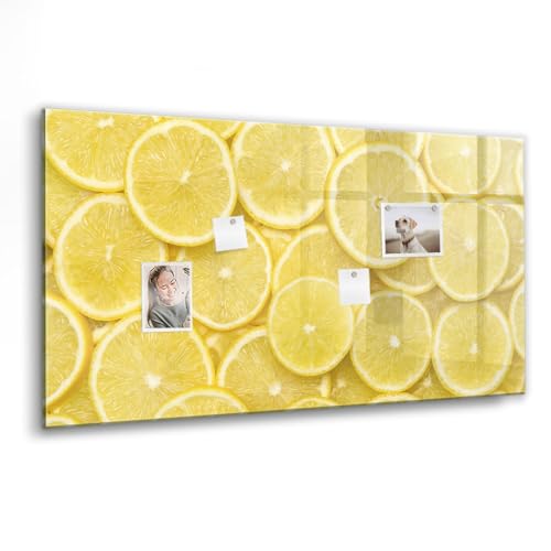 Tableau magnétique en verre 120x60 cm tranches de citron avec aimants et marqueur