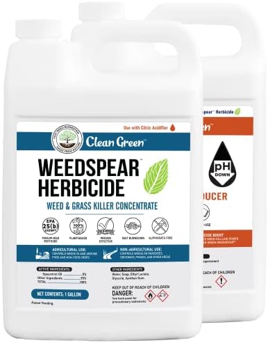 Weedspear Herbicide with Citric Acidifier - Natural Weed Killer - OMRI Listed - Glyphosate Free