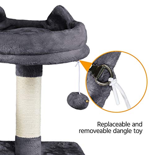 Yaheetech 62.2Inches Cat Tree Cat Tower Cat Condo With Platform & Hammock, Scratching Posts For Kittens Pet Play House With Plush Perch For Indoor Activity Relaxing #TOP5