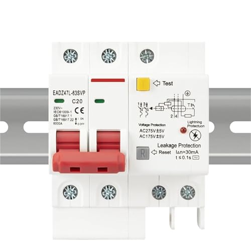 Disjoncteur différentiel 2P 230V protection fuite de surcharge 10A SPD - 3