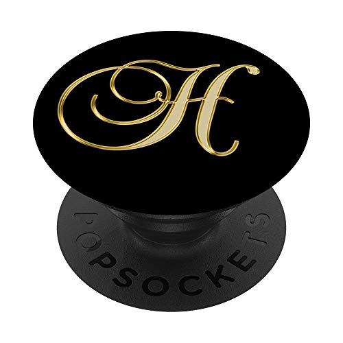 Pop Culture Smartphone Gifts H Initial Gold Letter Monogram PopSockets PopGrip: Swappable Grip for Phones & Tablets