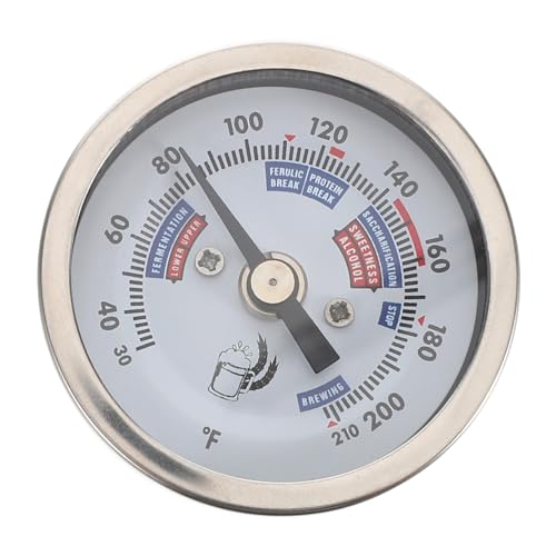 BIUDECO Termometro Vino in Acciaio con Bimetallico per Misurazioni Precise Temperatura Fermentazione Produzione Vino e