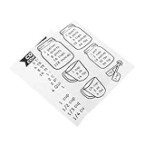 Mobestech 2piezas Tabla De Conversión Onzas-tazas Unidades Para Cocina Pegatina De Medición Precisa Para Hornear Utensilios De Cocina Vintage