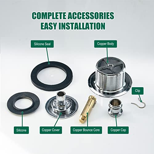 Vattno Bath Tub Drain Kit 1-1/2-11.5Npsm Bathtub Drain Strainer For American Standard Tubs Bathtub Brass Strainer, Complete Brass Chrome Finish(01) #TOP5