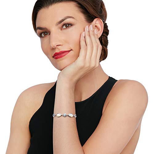 Ross-Simons Mother-Of-Pearl And 6.00 Ct. T.w. Sky Blue Topaz Bolo Bracelet In Sterling Silver #TOP1