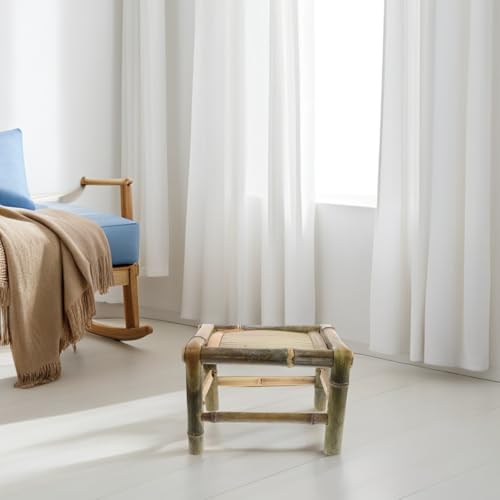 Tabouret bambou naturel chaise basse intérieure et balcon portable
