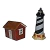Chesapeake Bay Ceramic Lighthouse House Design Salt and Pepper Shaker Set