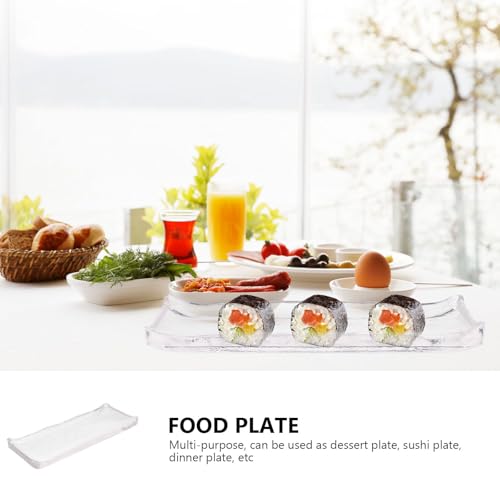Bandeja rectangular de vidrio estilo japonés pequeña miniatura 7
