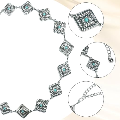 Chain Belt,Western Jewelry For Women,Cowgirl Chain Waist Belt,Western Metal Cowgirl Belts,Women Belts,Country Concerts Outfits,Adjustable Silver Metal Chain Belt,Festival Outfits3