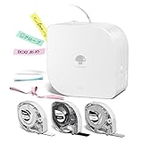 Phomemo P12 Pro ラベルプリンター 3 巻ラベル付き スマホ専用 ラベルライター Bluetooth 接続 多機能 縦書き可 防水ラベル対応 Android/iOS 対応 新学期・入学準備 家庭/オフィス/学校用 名前シール/収納整理 ホワイト