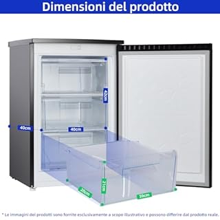 CHiQ 85L Congelatore verticale a cassetti, porta reversibile, termostato regolabile per cantina, casa, residenza studentesca, appartamento o ufficio,Class D
