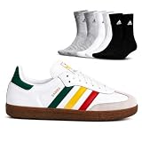 adidas Samba OG Rasta Trainers for Men & Women Samba Originals Lifestyle Trainers | Classic Retro Low Top Fashion Trainers (UK Footwear Size System, Adult, Men, Numeric, Medium, 6.5)