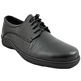 pinosa gabriele  PINOSOS 6789-H - Scarpe da uomo classiche speciali per piede diabetico con lacci, Nero, 44 EU
