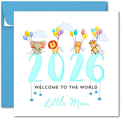 Printperfect - 2026 New Baby Card Baby Boy - Welcome To The World - New Arrival Card - Congratulations On Your New Baby - Nep