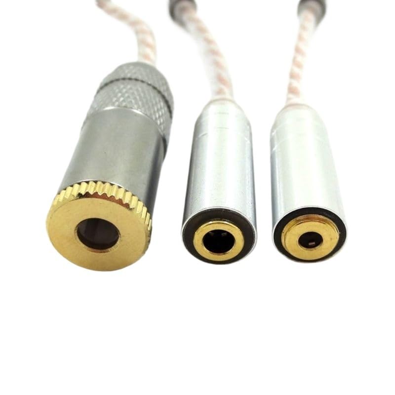 Cable 2.5 macho a 4.4 hembra de 2.5 mm/4.4 mm a 3.5 mm, hecho a mano con adaptador equilibrado (paquete 9)