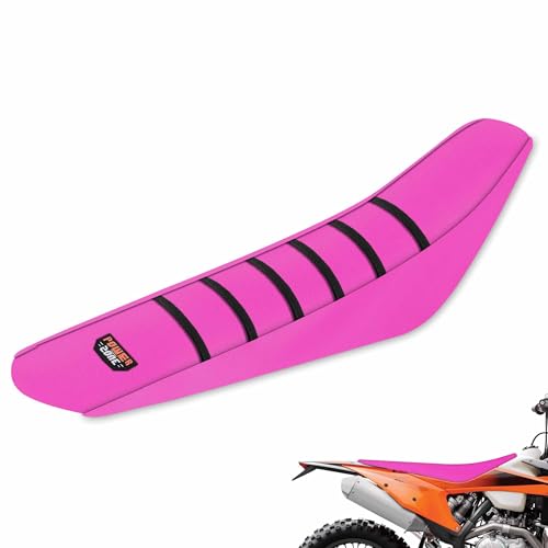 MCHMFG Motorcycle Universal Seat Cover Non-Slip Rubber Striped Gripper Soft Sewing for CRF WR WRF RMZ YZF SXF EXC EXC XC SX CR KLX Dirt Pit Bike Motocross Off Road (Pink) by MCHMFG - Used condition - US$26.55