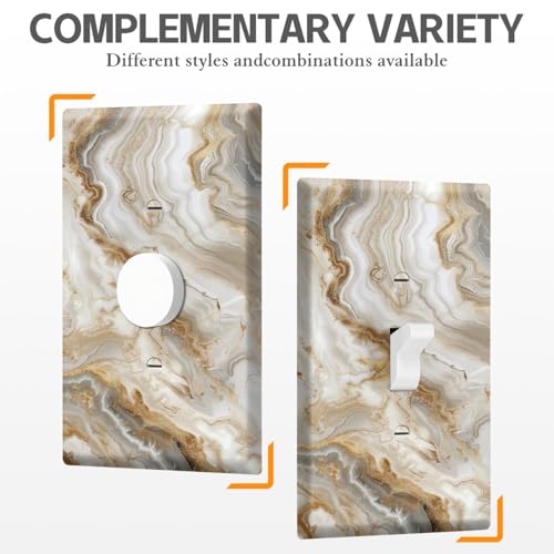 Decorative Light Switch Cover Plates, Marble Single Toggle Switch Covers, Gold Electric Switches Wall Plate,1 Gang by Nmxomug - Image 2
