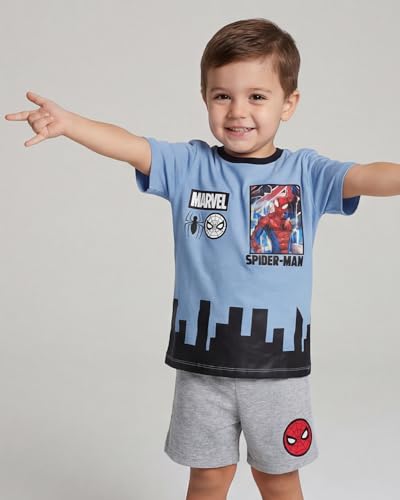 Image of Marvel Boys' Short Sleeve Crew Neck T-shirt and Shorts Set