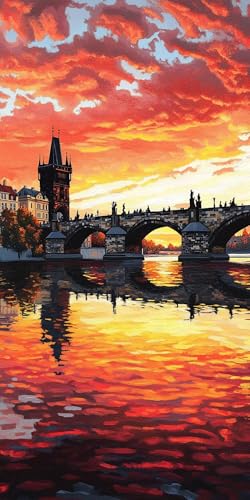 Atardecer Diamond Painting Adultos, 5D Diamond Painting Paisaje Manualidades Adultos DIY Ronda Pintura Diamante Pintura Cuadro Diamantes Cristal Art Set para Decoración Pared Hogar 80x160cm, Model649