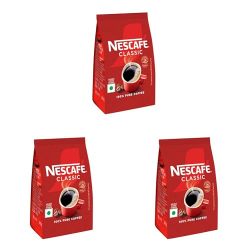 Image of NESCAFE Classic Instant Coffee Powder | Great start to your morning | 100% Pure Coffee | 200g Pouch (Pack of 3)