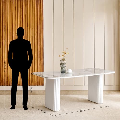 Image of Home Centre | Sophia | Ceramic Top | 6 Seater Tables | Grey | 1 Year Warranty