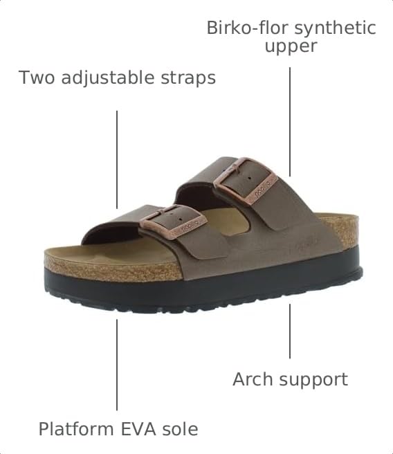 Image of Birkenstock womens Arizona Platform Sandal - Vegan