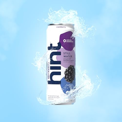 Image of Hint Fruit-Infused Canned Water, Blackberry - Purified Flavored Water with Zero Calories, Natural Flavors, and Sugar Free - 12 Fl Oz Cans (Pack of 24)