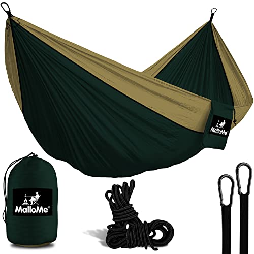 MalloMe Camping Hammock with Ropes - Heavy Duty Outdoor Hammocks Portable Hammock 1 & 2 Two Person Double Hammock - Amacas Hamacas para Adultos & Kids Backpacking Tree Hamock Hammok Hamic Small Large