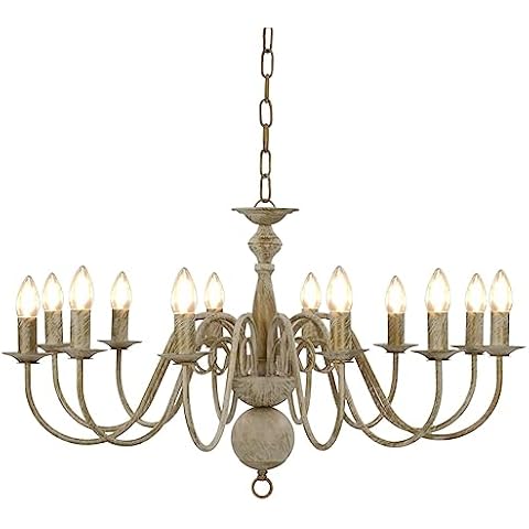 vidaXL Antique White 12 Bulb Chandelier Cover