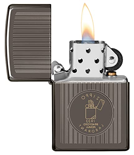 Zippo Windproof Lighter, Founder's Day Design, Black Ice, Laser Two-Tone, Refillable, Reusable, Windproof Design - Image 3