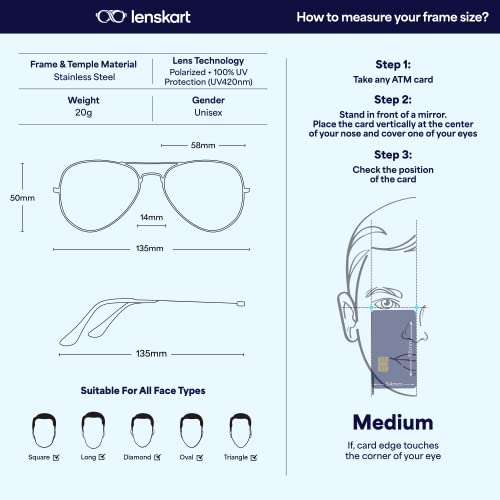 Vincent Chase By Lenskart | Full Rim Pilot | Polarized and 100% UV Protected | Men & Women | Medium | VC 5158/P - Image 6