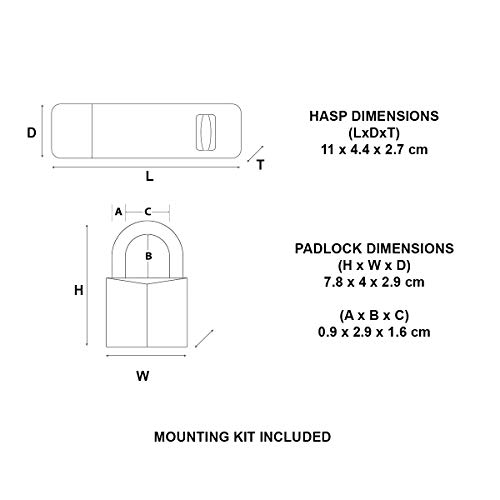 Image of Marlies Dekkers 7804704EURD Pack Including Door Hasp and Keyed Padlock