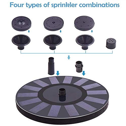 Xunmaifbt Solar Fountain Set, Upgraded Solar Powered Bird Bath Fountain Pump Floating Solar Panel Water Pump Fountain Garden Decoration, Small Pond, Pool, Fish Tank, 16.5Cm #TOP2