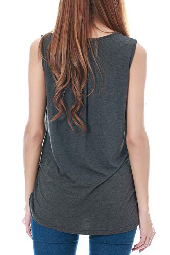 Smallshow Women's Maternity Nursing Tops Breastfeeding Clothes XX-Large Charcoal Grey - Thumbnail 3