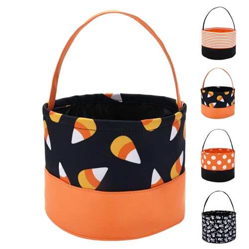 Halloween Candy Basket for Kids, Trick or Treat Bucket Boo Spooky Small Baskets for Girls/Boys Gift Baskets (Candy)
